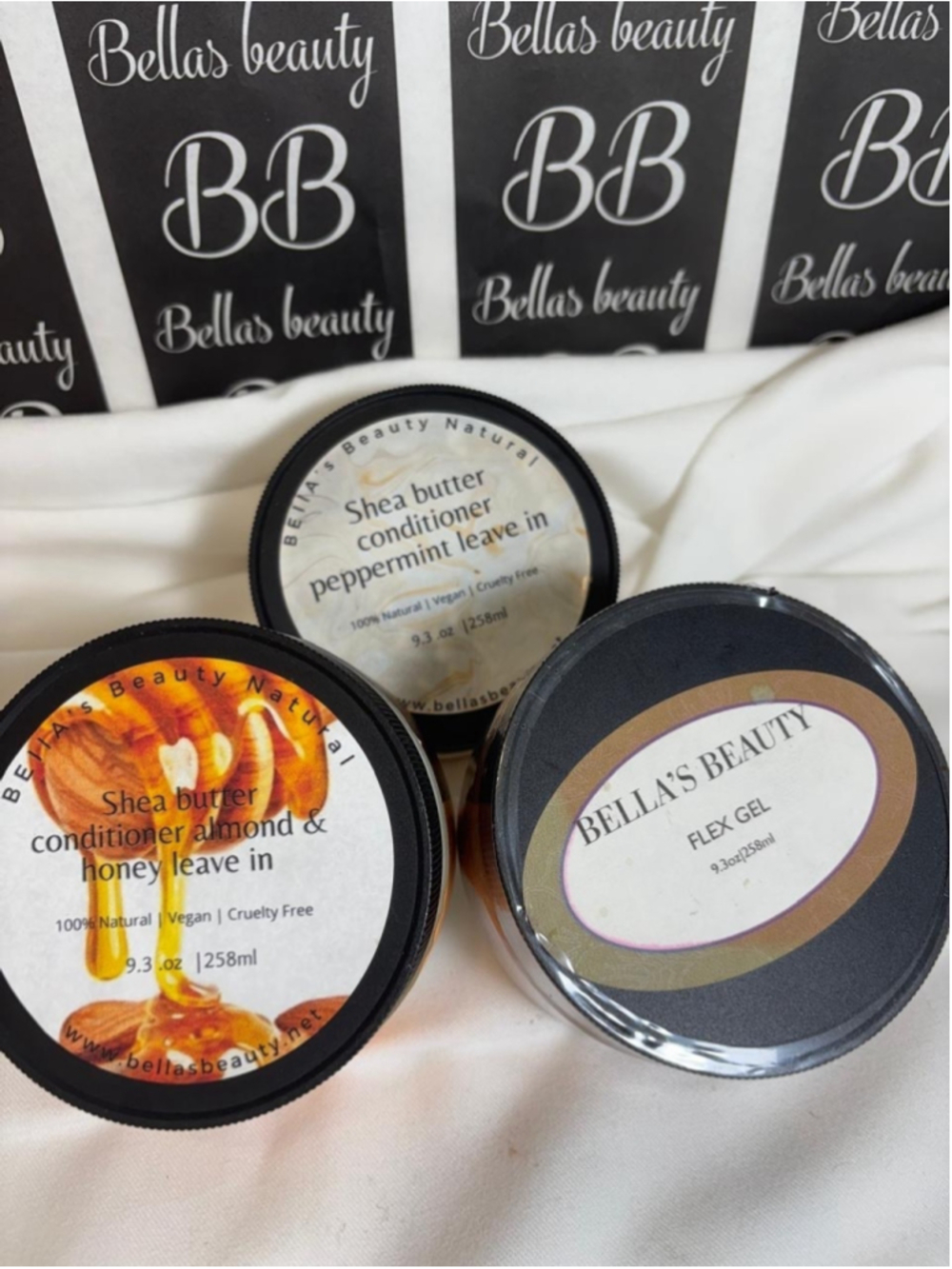 Bellas Beauty Hair Care 3pc Set Leave-In Conditioners Flex Gel 9.3oz #V48P x5